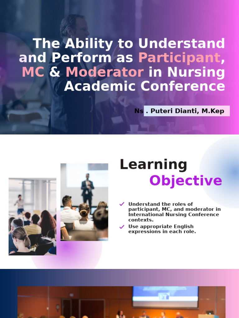 Roles in Nursing Conference: MC, Moderator, Participant | PDF ...