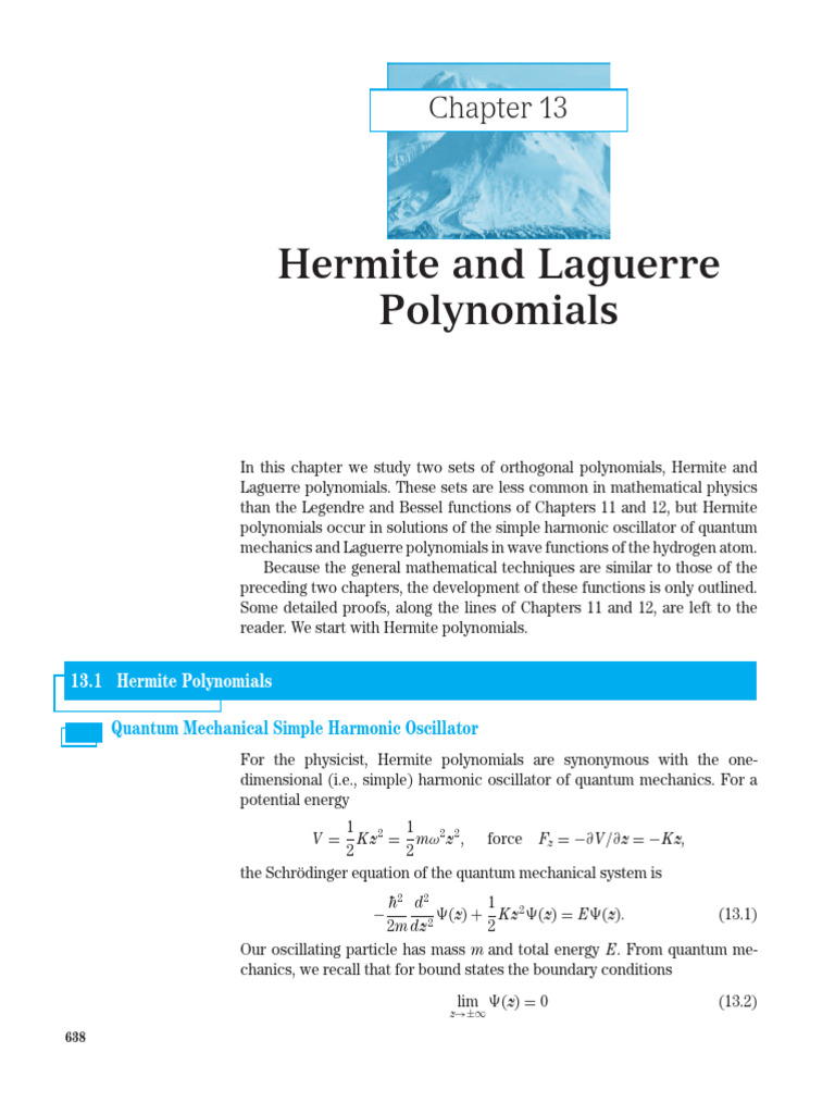 Hermite and Laguerre Polynomials Overview | PDF | Quantum Mechanics ...