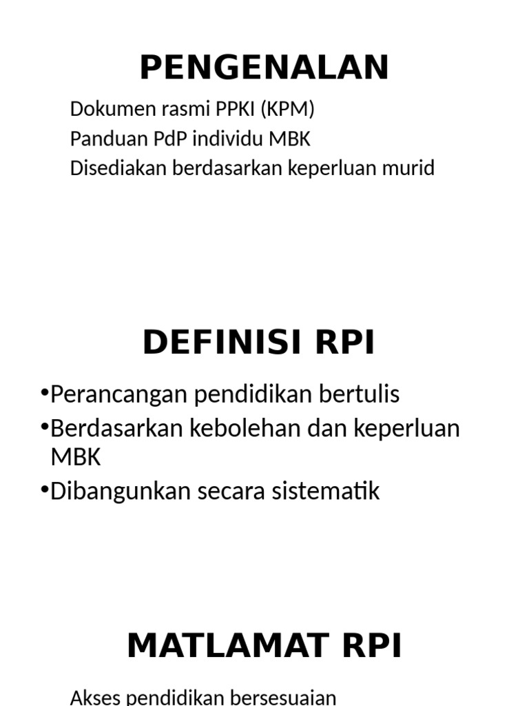 Slaid Pembentangan RPI | PDF