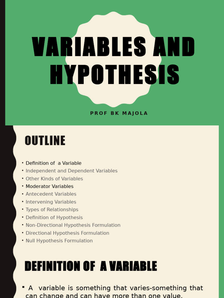 Understanding Variables and Hypotheses | PDF