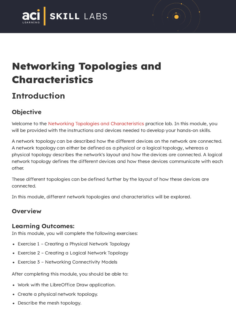 Networking Topologies Overview and Lab | PDF | Computer Network ...