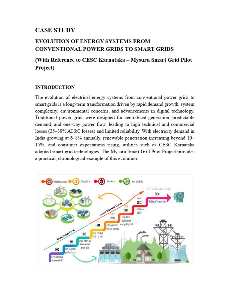 Smart Grid Evolution: CESC Karnataka Case Study | PDF | Electrical Grid ...
