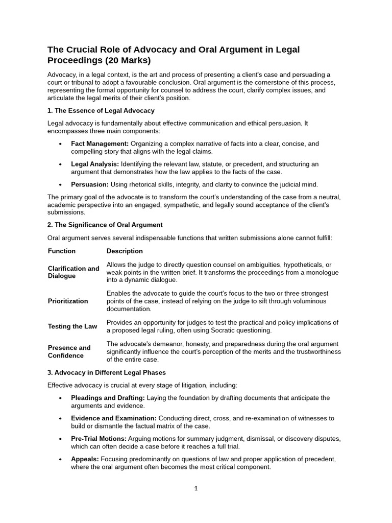 Importance of Advocacy in Legal Proceedings | PDF | Alternative Dispute ...
