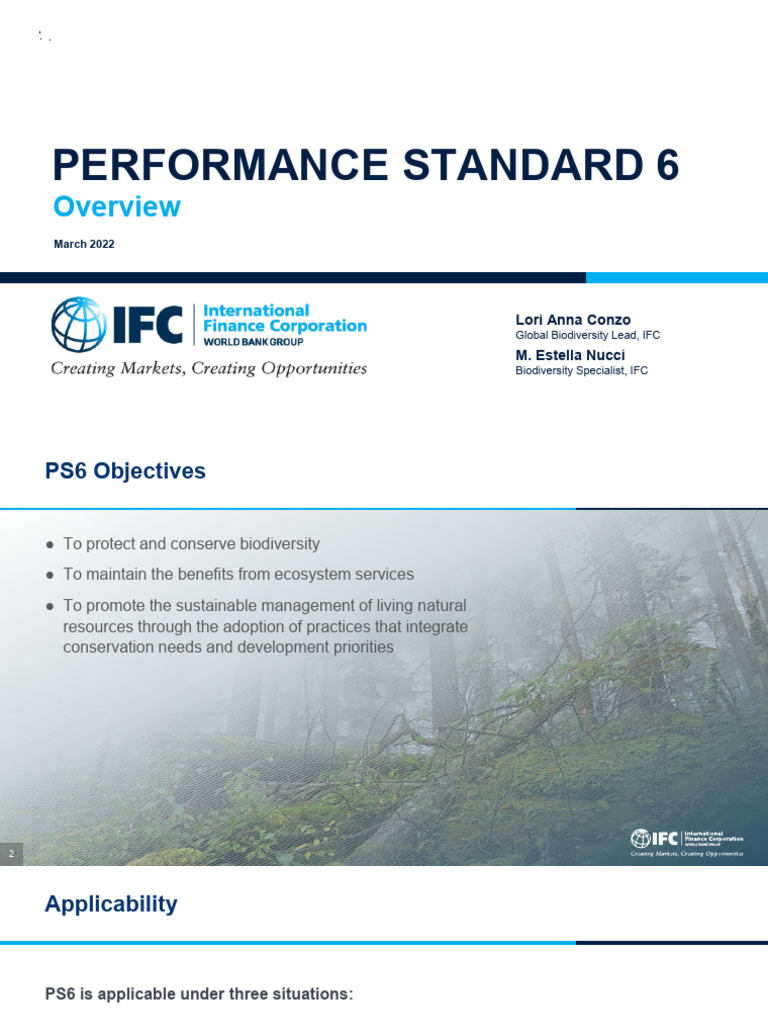 Performance Standard 6: Biodiversity Overview | PDF | Conservation ...
