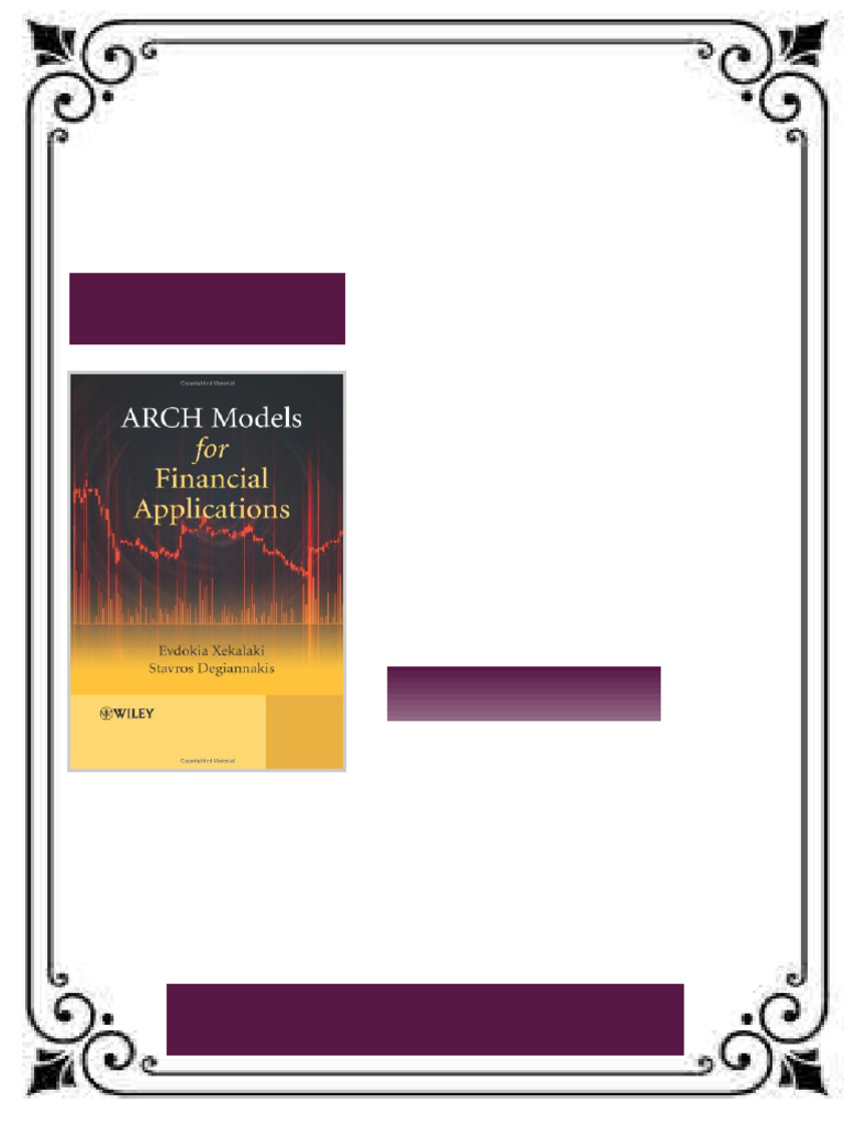 ARCH Models for Financial Applications 1st Edition Evdokia Xekalaki ...