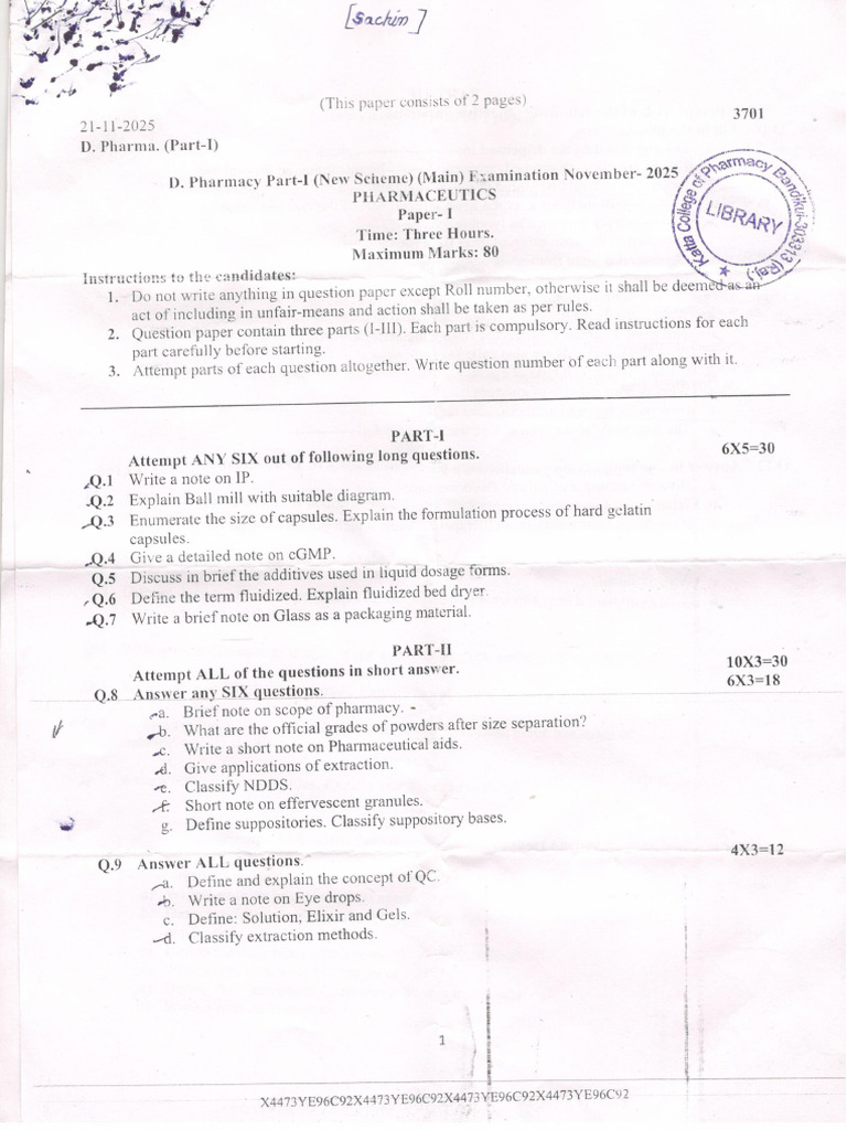DP I Nov 2025 | PDF