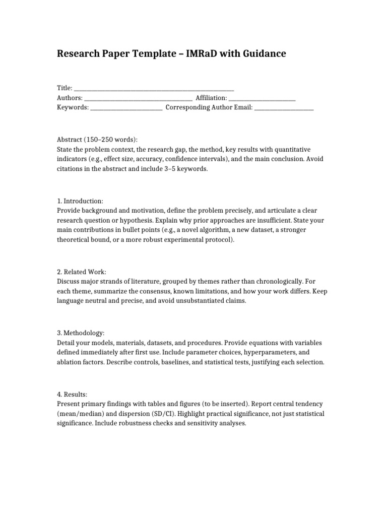 IMRaD Research Paper Template Guide | PDF | Sensitivity Analysis ...