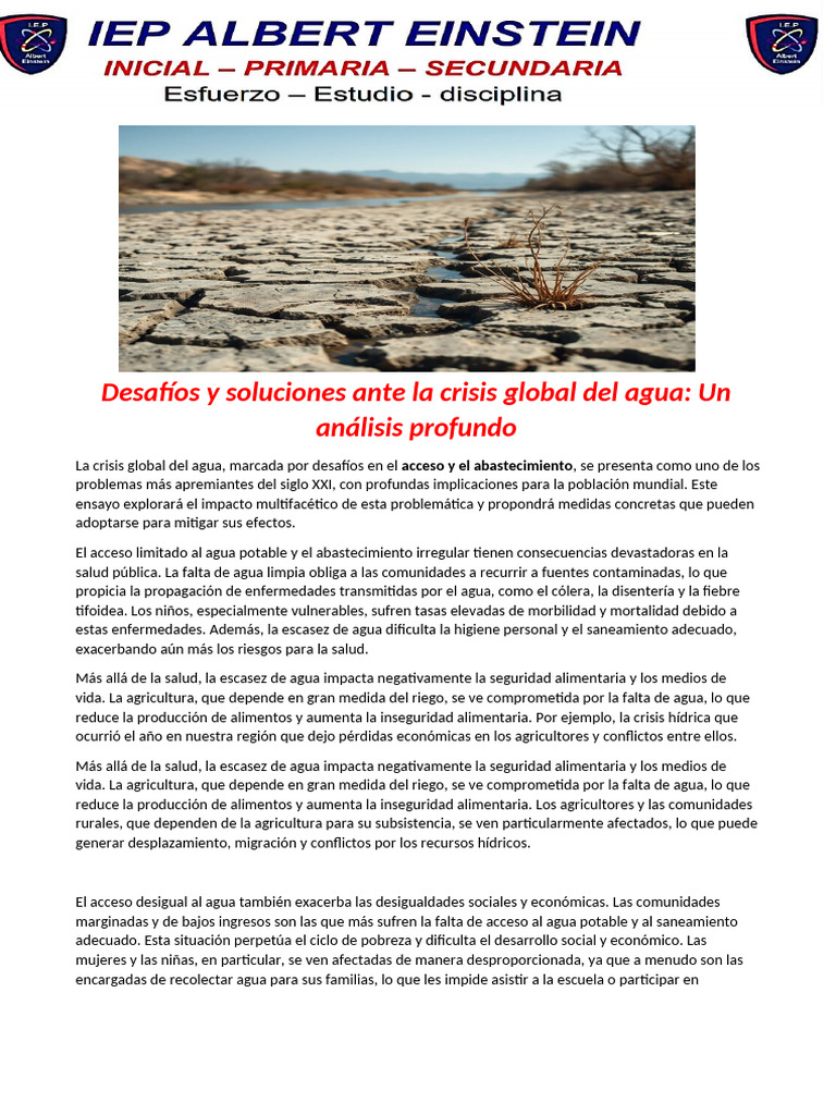 Desafíos y Soluciones Ante La Crisis Global Del Agua | PDF | Agua ...