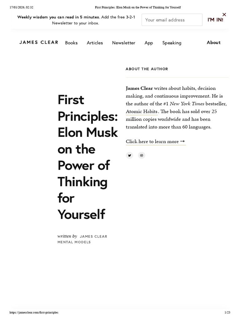 First Principles Thinking Explained | PDF | Thought | Space X