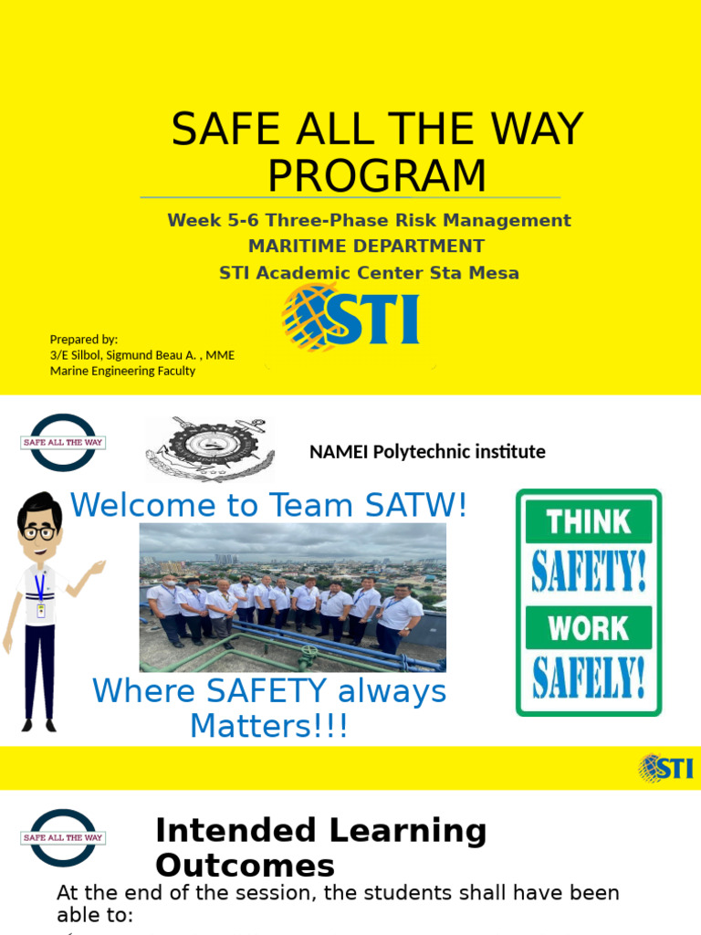 Week 5-6 SATW Program .Pptx [Repaired] | PDF | Risk | Risk Management