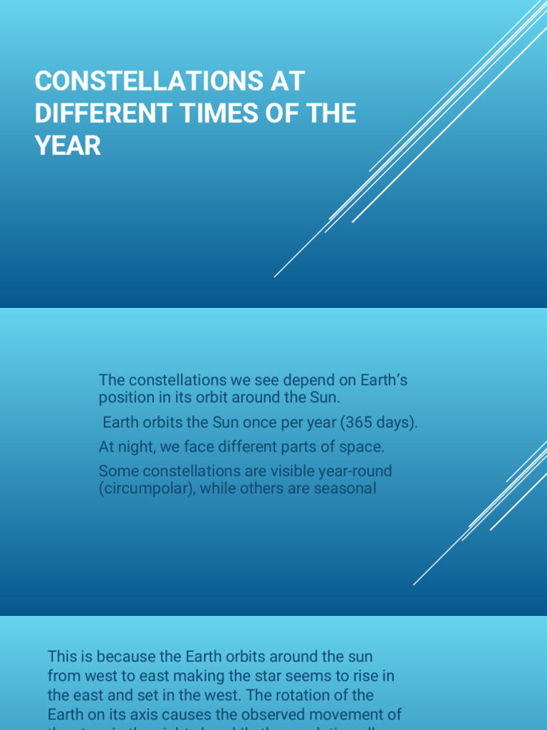 Constellations at Different Times of the Year | PDF