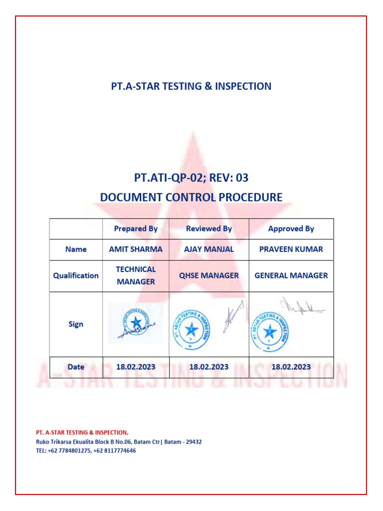 Document Control Procedure Overview | PDF | Fax | Mail