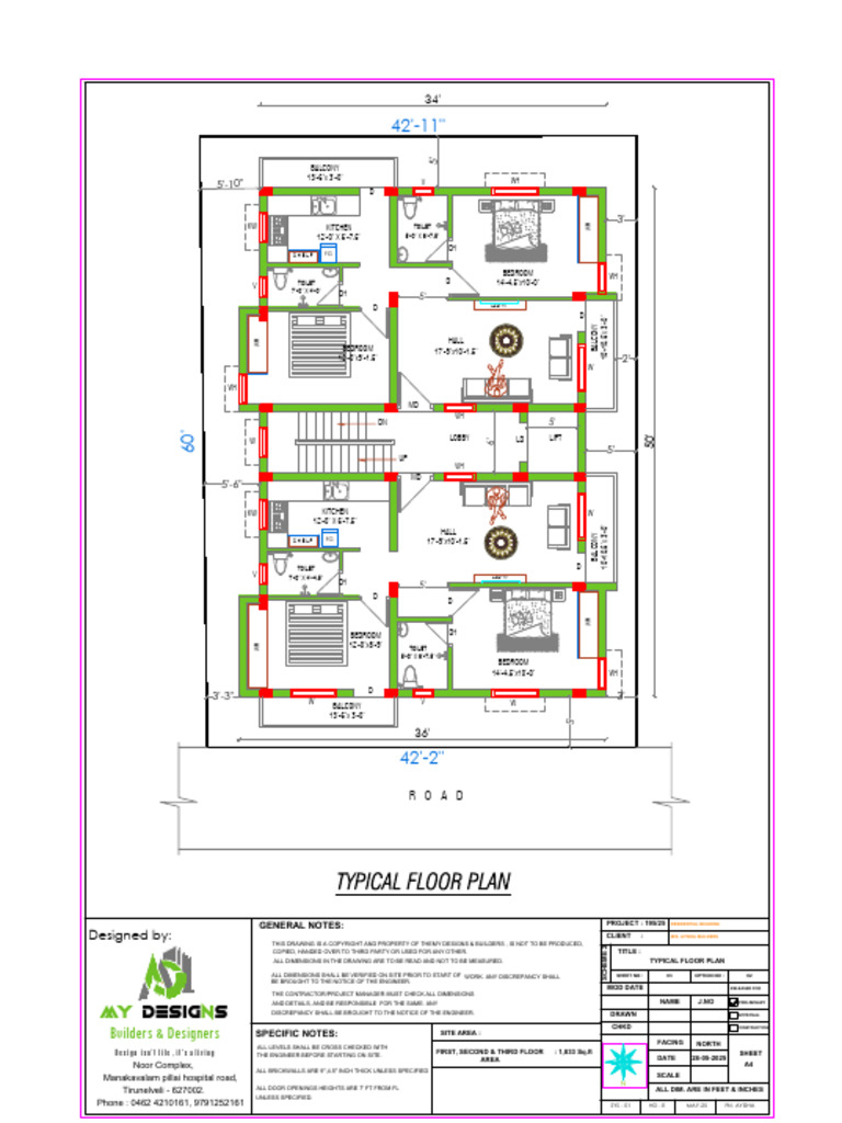 Residential Building Floor Plan | PDF