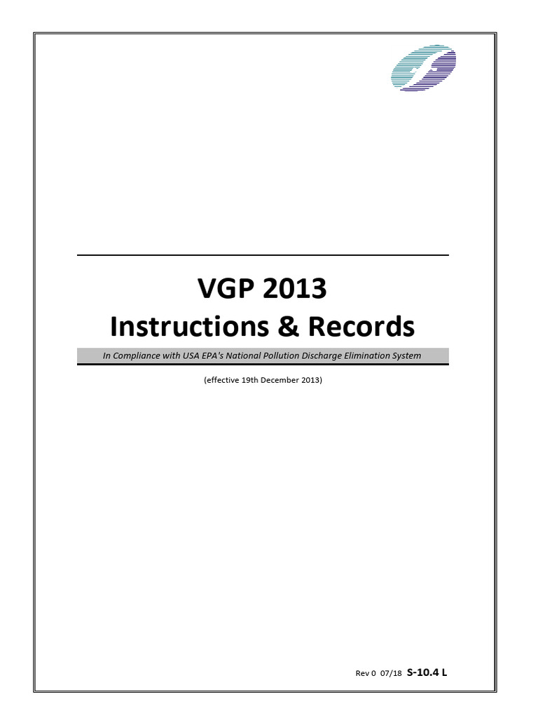VGP Checklist | PDF | Water Treatment | Environmental Science