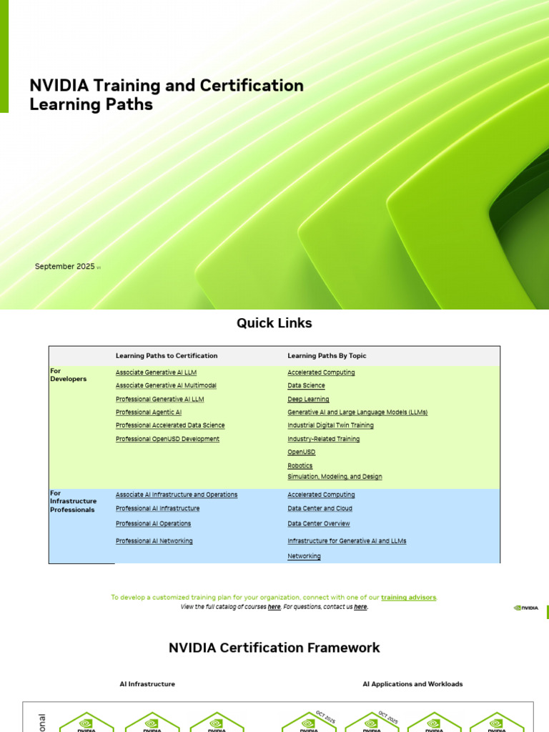 NVIDIA Certification Learning Paths Guide | PDF | Artificial ...