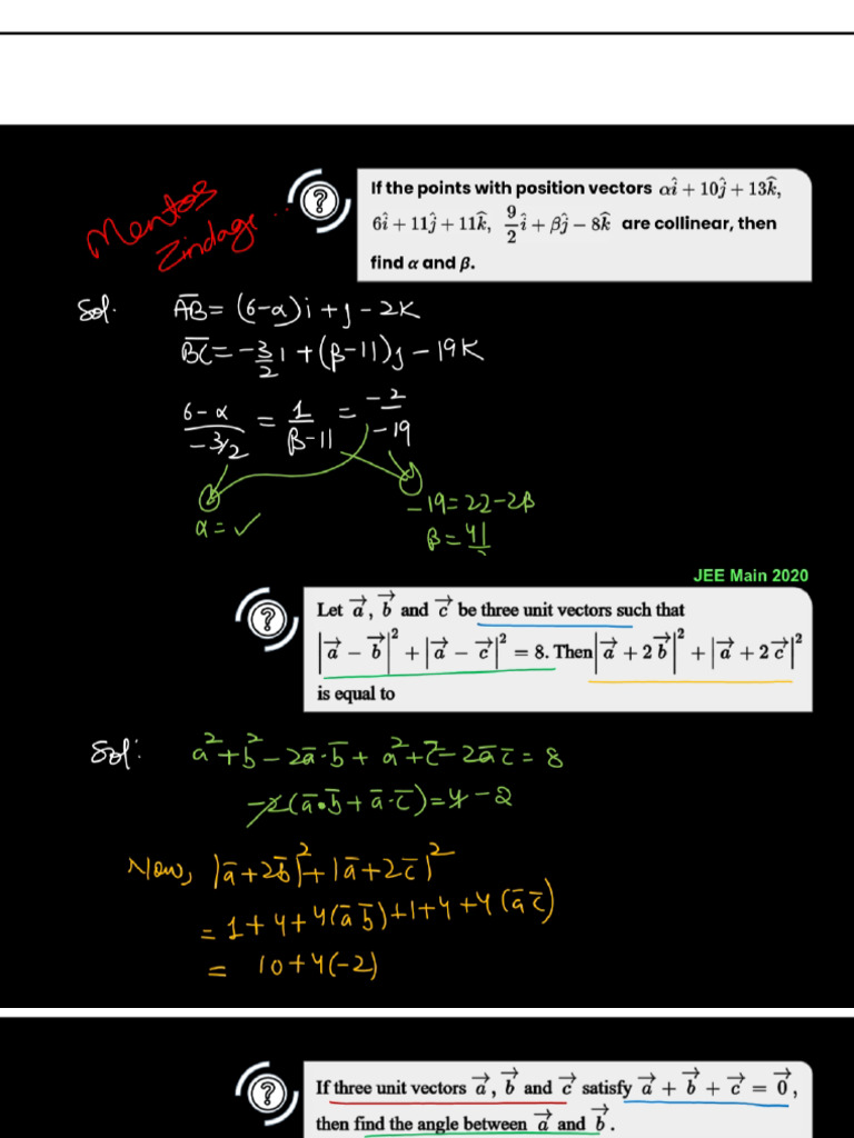 Vector 3d Imp Questions | PDF