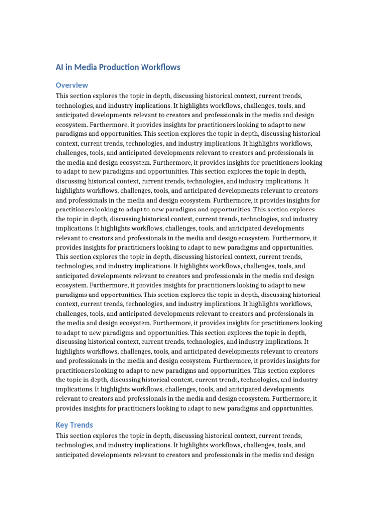 AI in Media Production Workflows | PDF