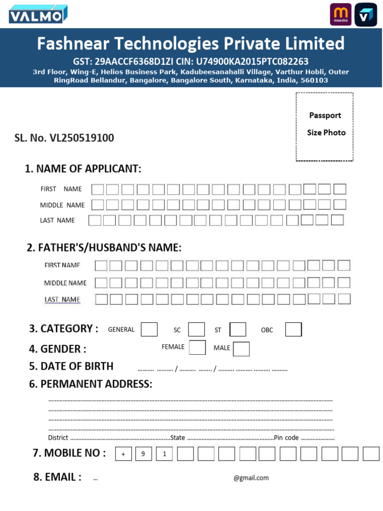 VALMO REGISTRATION FORM (2) | PDF | Chess Theory | Chess