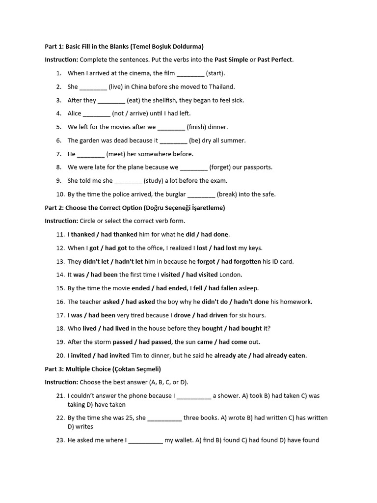 Past Perfect | PDF