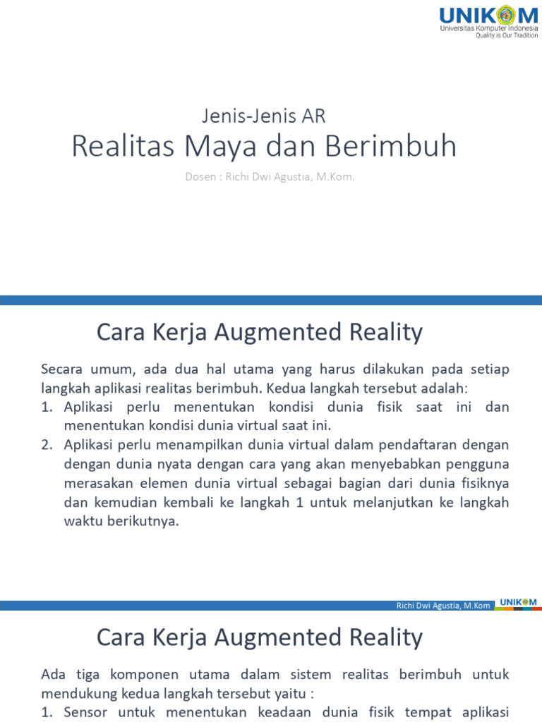 Jenis-Jenis Augmented Reality dan Sensor | PDF