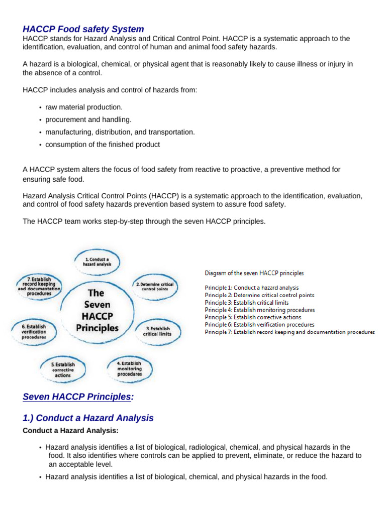 HACCP Food Safety System Overview | PDF | Food Safety | Safety