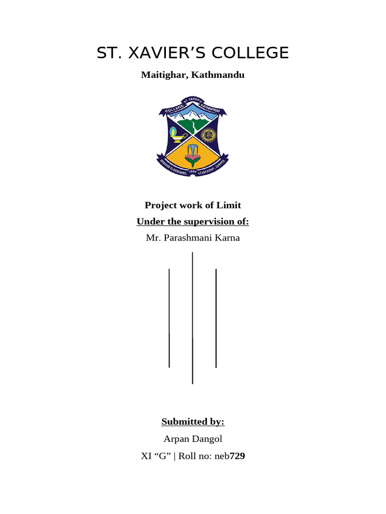 Limit Project Work - St. Xavier's College | PDF