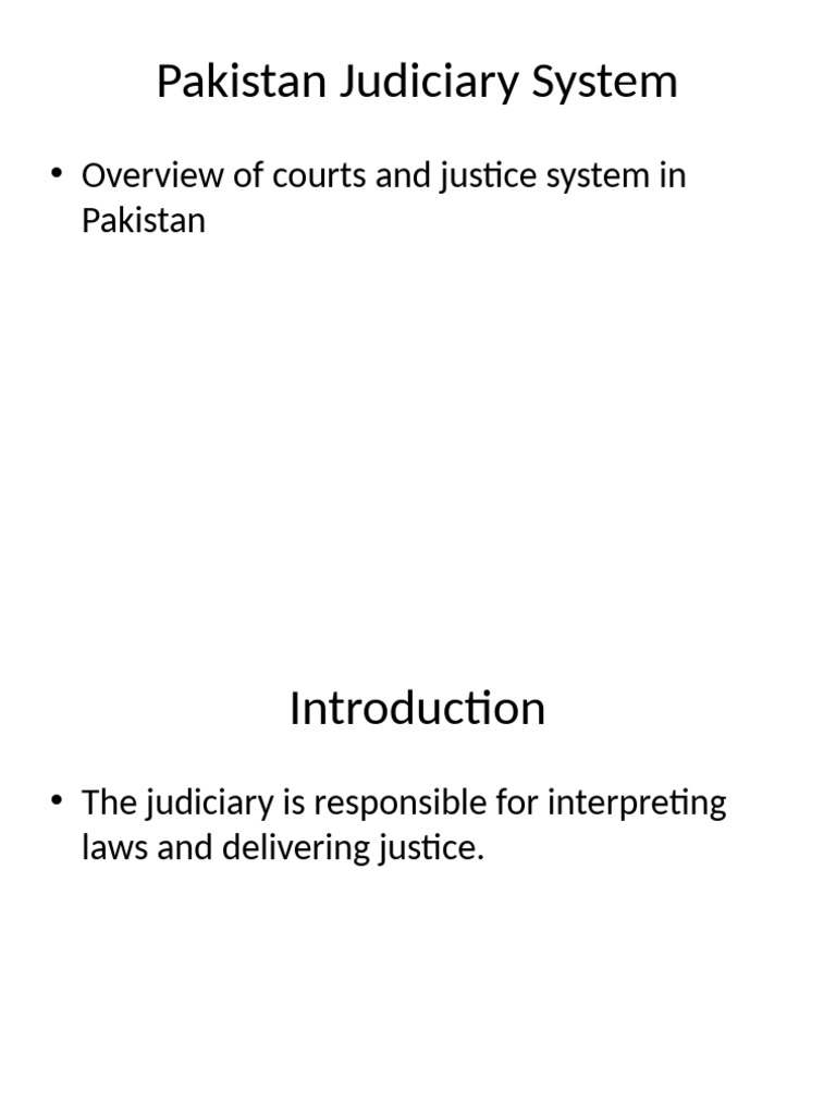 Overview of Pakistan's Judiciary System | PDF
