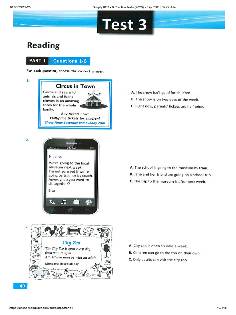 TEST 3 Simply KET - 8 Practice Tests (2020) - Flip PDF _ FlipBuilder | PDF