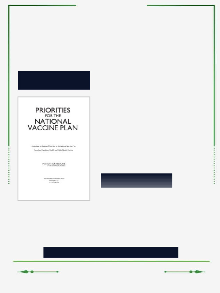 Priorities for the National Vaccine Plan 1st Edition Institute Of ...