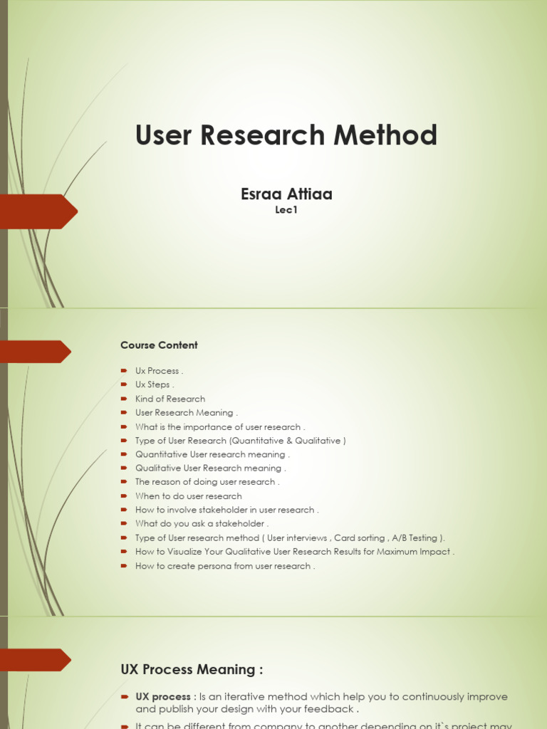 User Research Method Lec1 | PDF | Cognition | Human Communication