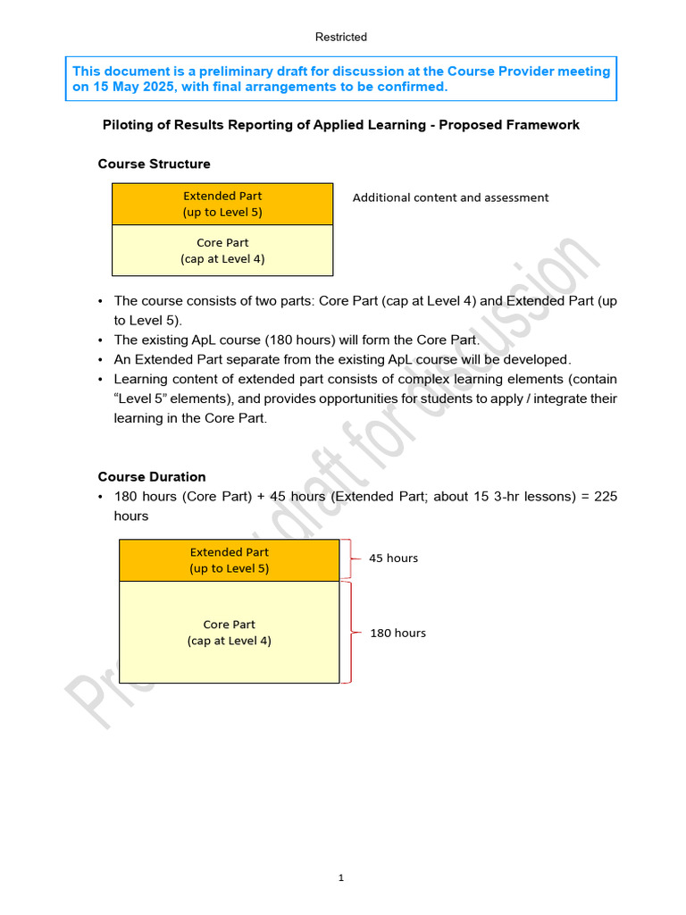 Applied Learning Course Framework Draft | PDF