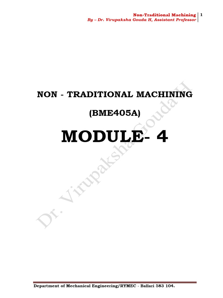 Notes NTM BME405A Module-4 | PDF | Electric Arc | Plasma (Physics)