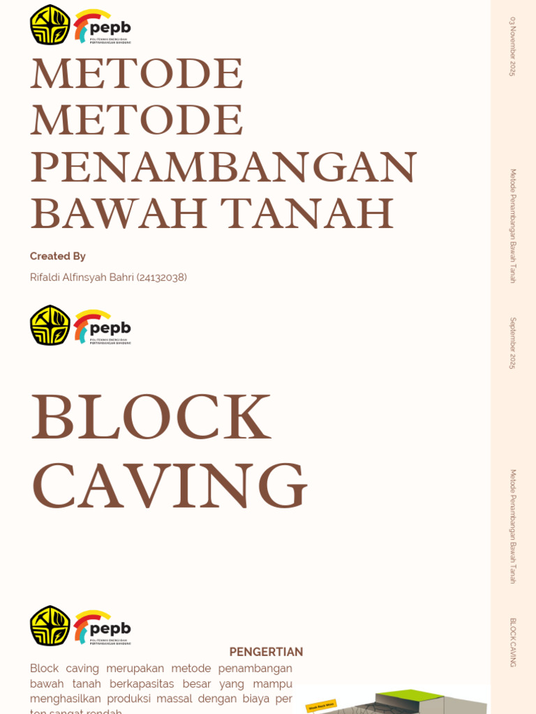 Metode Block Caving dalam Penambangan Bawah Tanah | PDF
