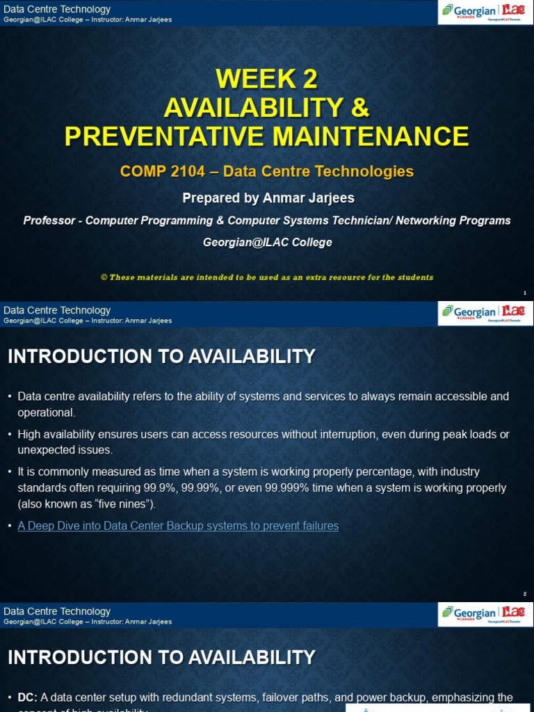 Data Centre Availability & Maintenance Guide | PDF | Data Center ...