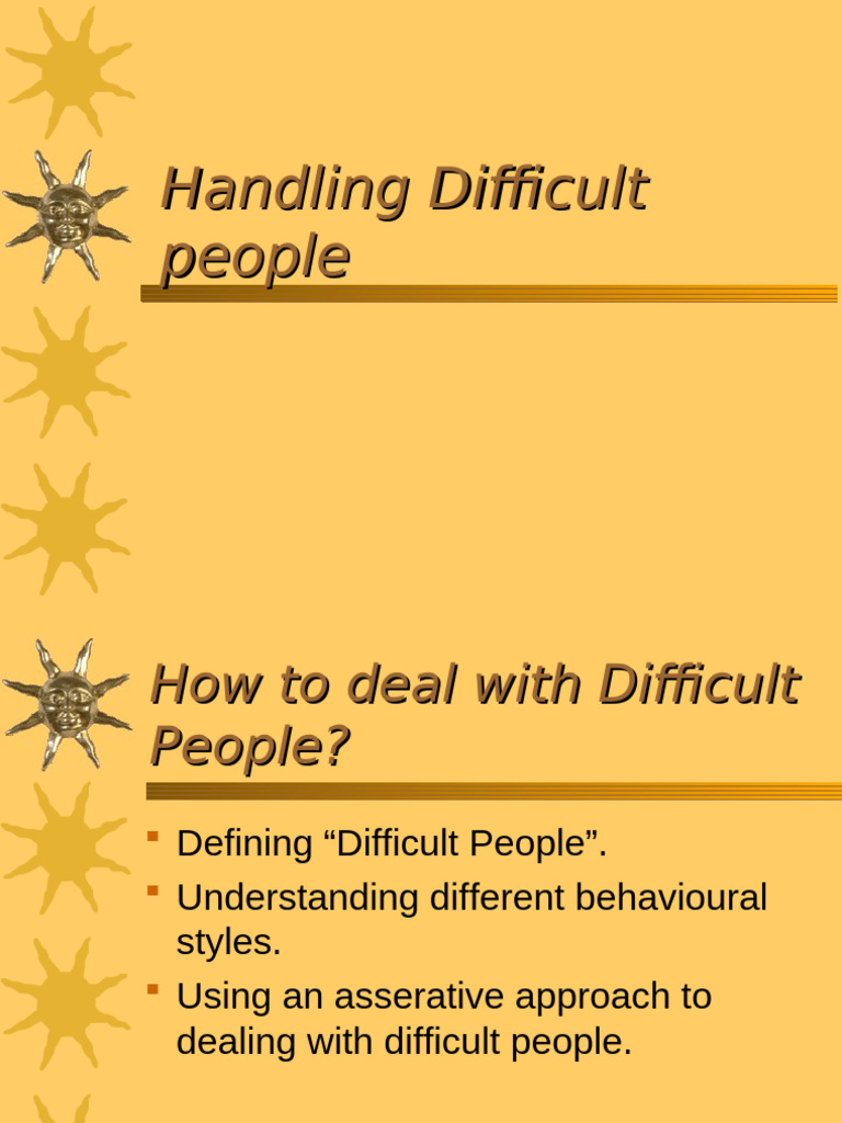 Dealing with Difficult People Strategies | PDF | Psychological Concepts ...