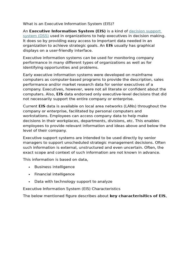 Understanding Executive Information Systems | PDF | Information ...