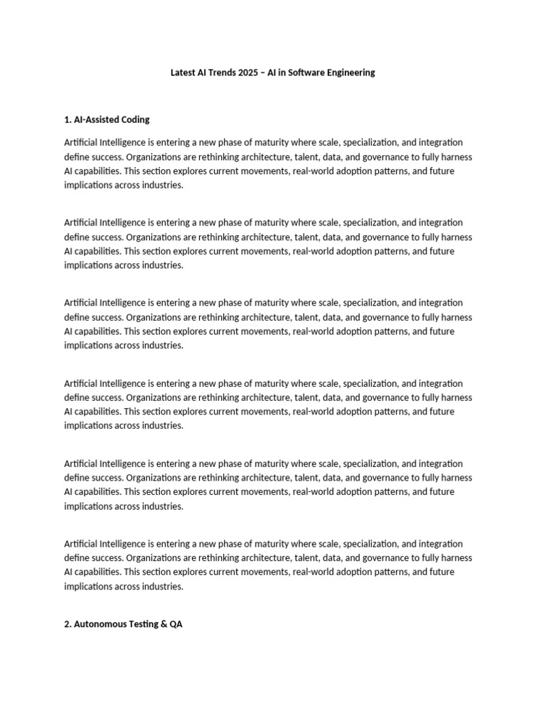 AI Trends 2025 AI in Software | PDF | Artificial Intelligence ...