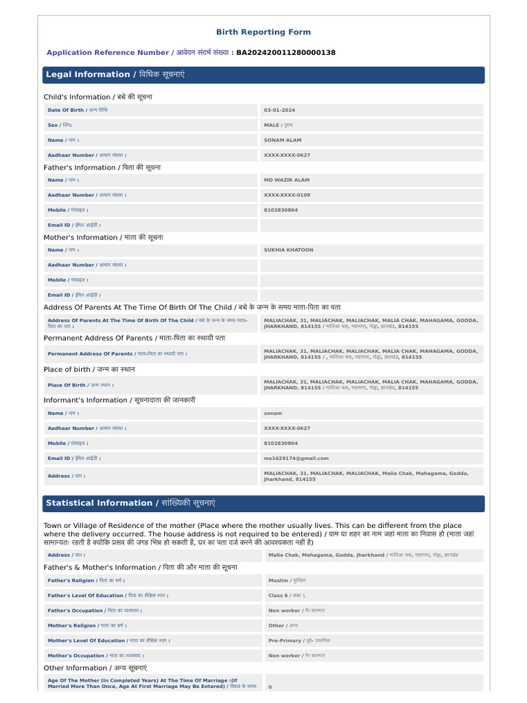 BA202420011280000138 Reporting Form | PDF