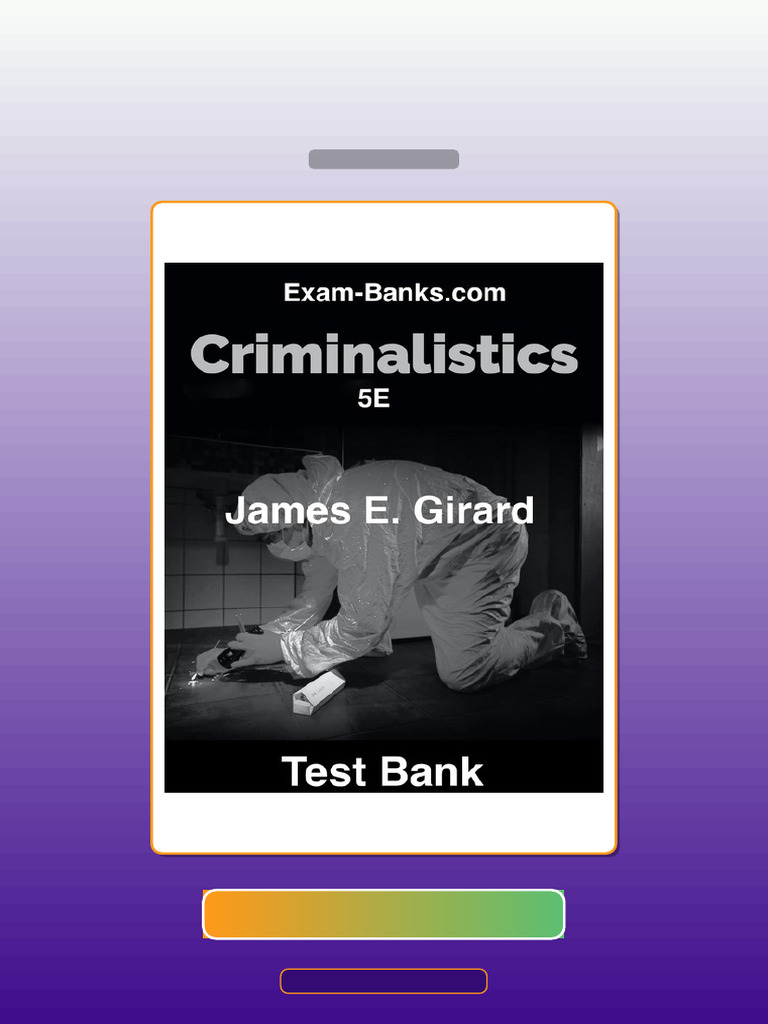 Test Bank for Criminalistics Forensic Science Crime and Terrorism | PDF ...