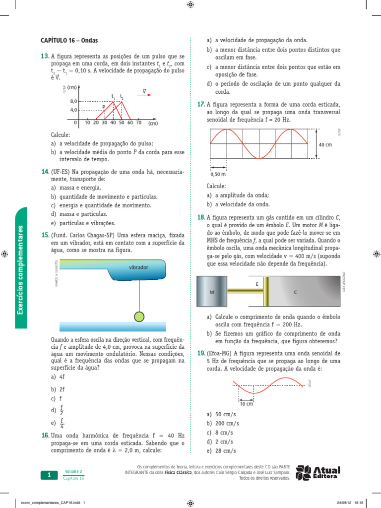 Exercícios de Ondas - Física Clássica | PDF | Ondas | Som
