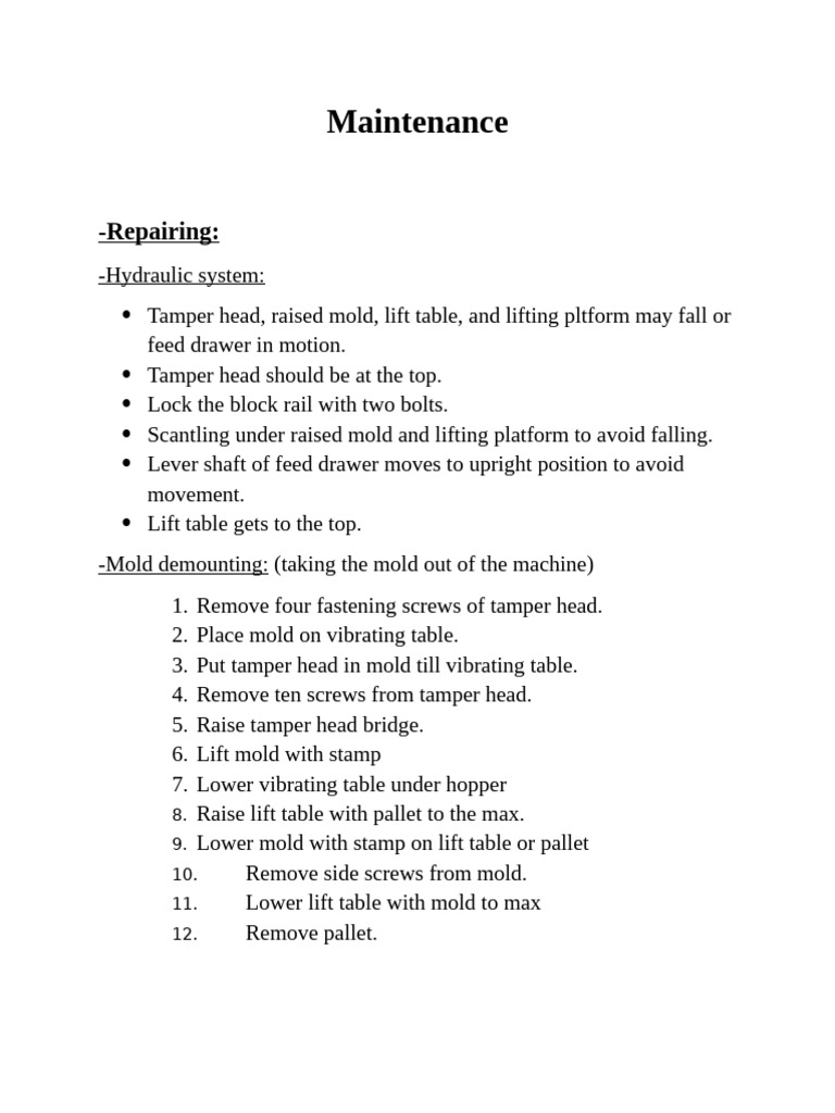 Maintenance | PDF | Screw