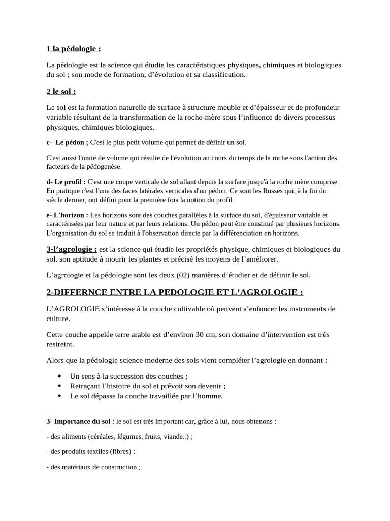Introduction à la Pédologie et Agrologie | PDF | Sol (pédologie) | Ph