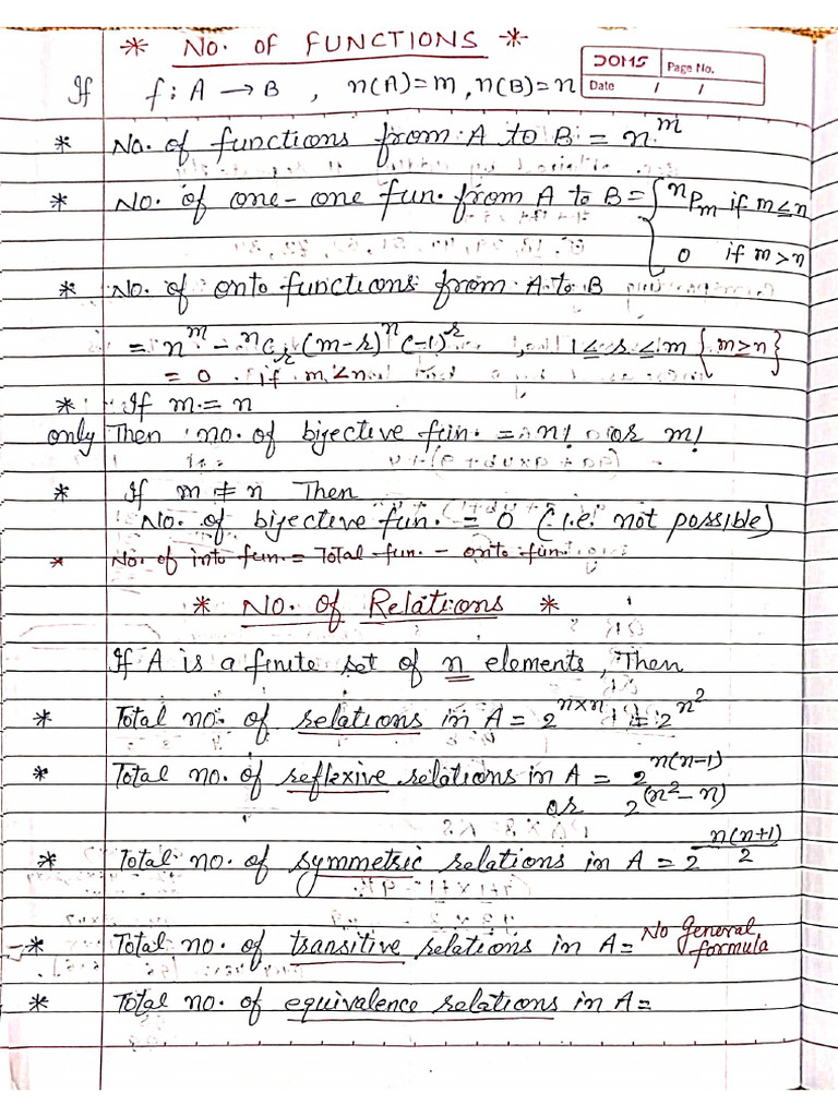 No - of Relations and Functions | PDF