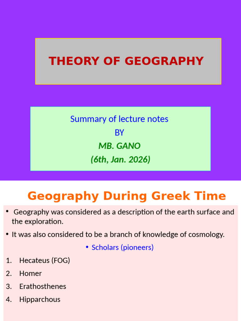 History and Concepts of Geography | PDF | Geography | Conceptual Model