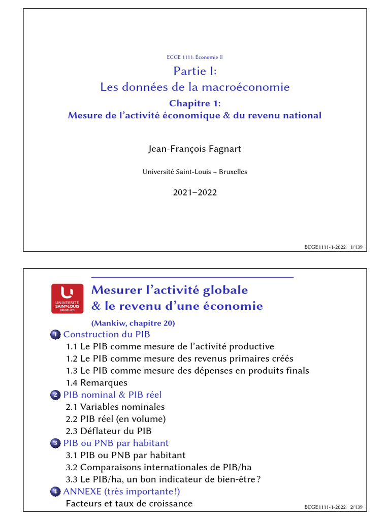 Mesure du PIB et de l'activité économique | PDF | Produit intérieur ...
