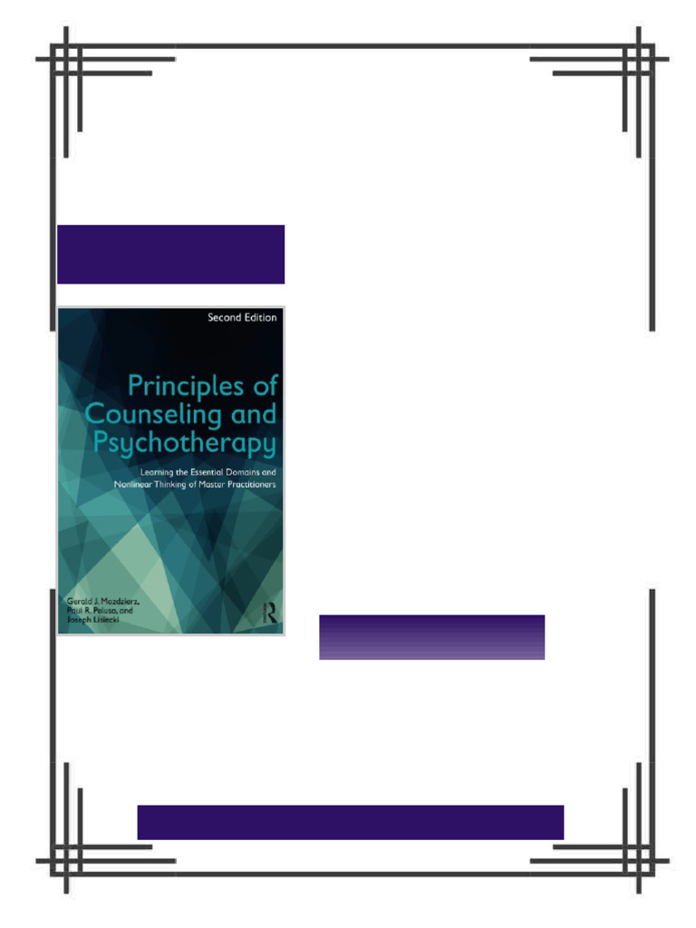 Principles of Counseling and Psychotherapy Learning the Essential ...