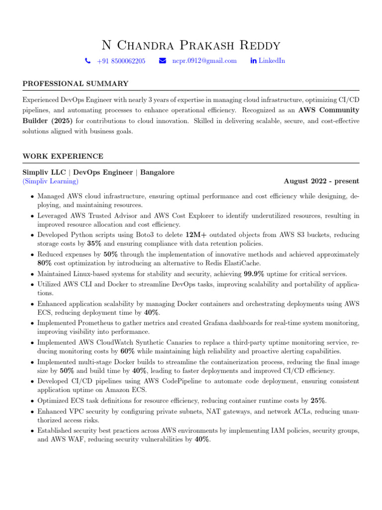 DevOps Engineer with AWS Expertise | PDF | Amazon Web Services | Cloud ...