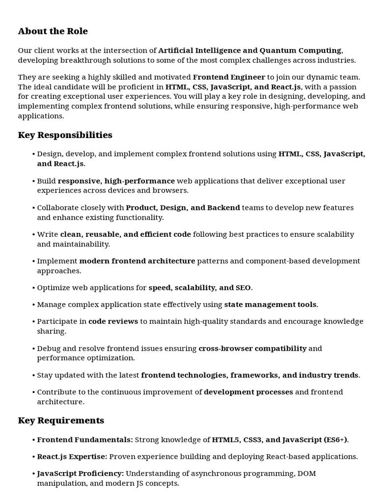 Job Description - C5D1D8A082 | PDF | Java Script | World Wide Web