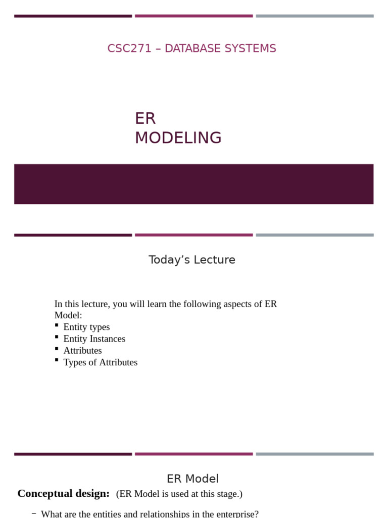 ER Model Basics and Attributes Explained | PDF | Conceptual Model ...