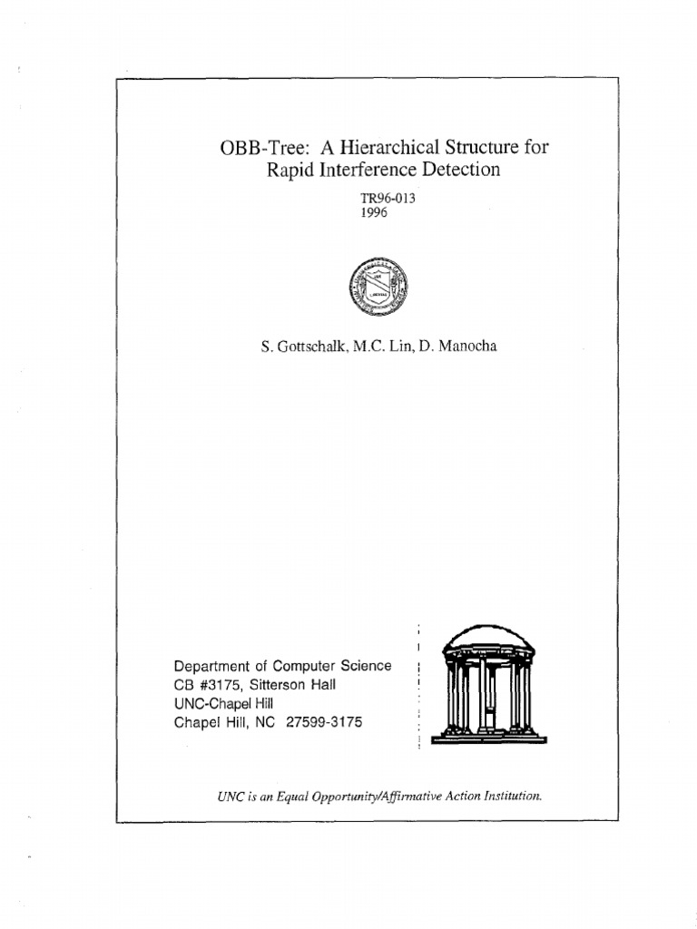 OBB-Tree for Efficient Interference Detection | PDF | Rotation | Geometry